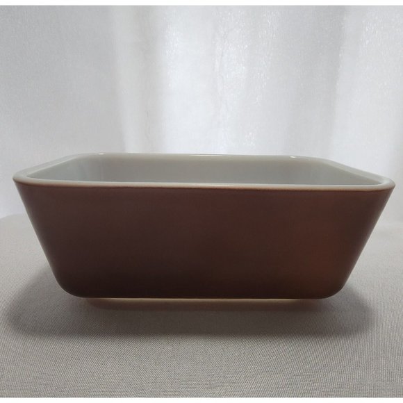 Pyrex Old Orchard Brown 1.5 pint Refrigerator Dish 0502 small glass loaf pan - Picture 1 of 8